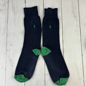 Polo Ralph Lauren Navy/Green Pony Mens Crew Dress Socks